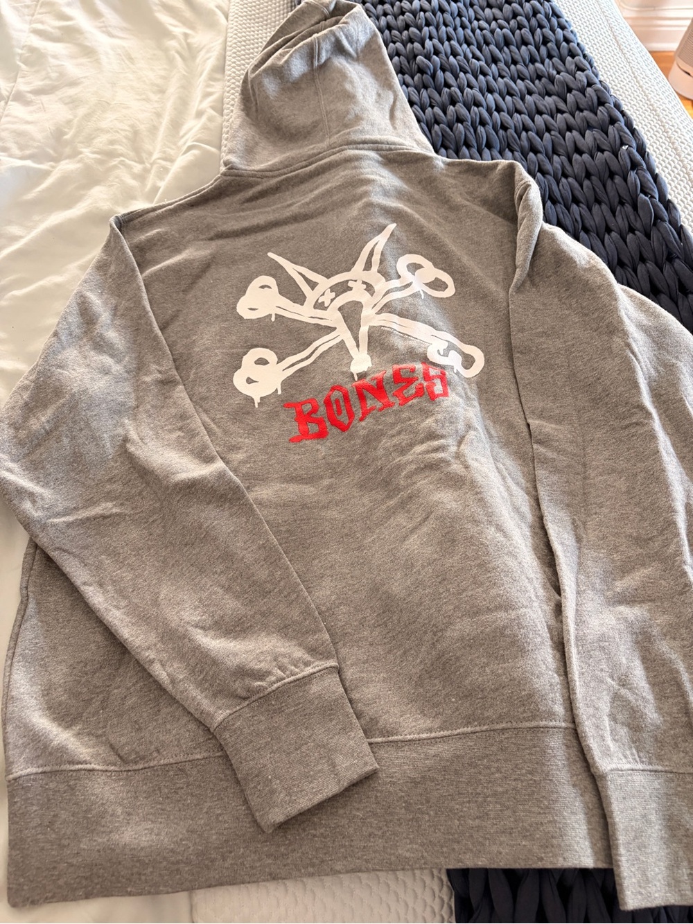 Bones Gray Zip-Up Hoodie Sweatshirt